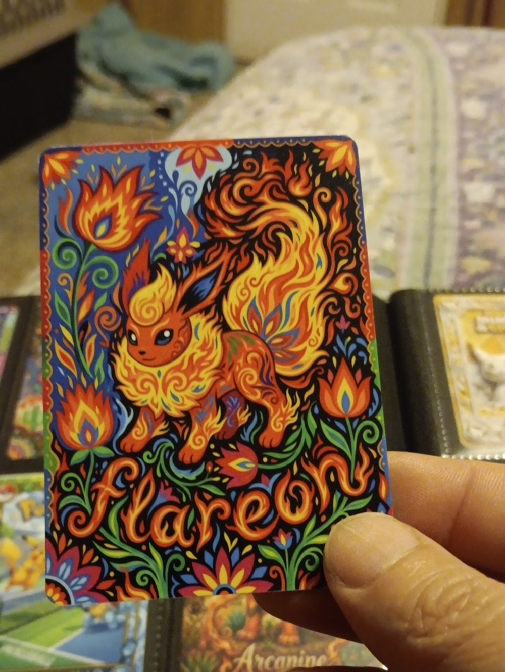 Flareon Decorative Collector Card - Vibrant Multicolor